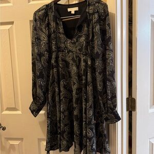 MICHAEL Michael Kors Black Paisley Long Sleeve Dress